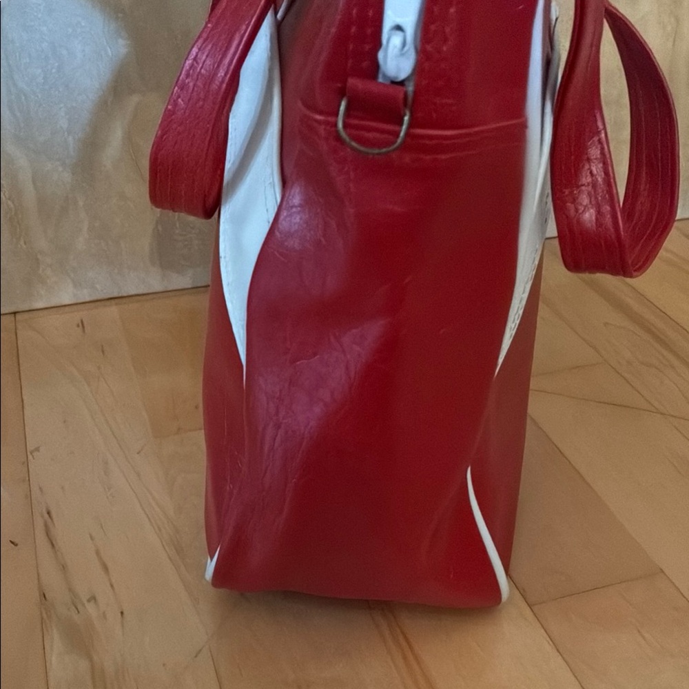 Vintage Purse Red & White Y2K tree Hill Vibe Bowling Hand Bag - Picture 4 of 16